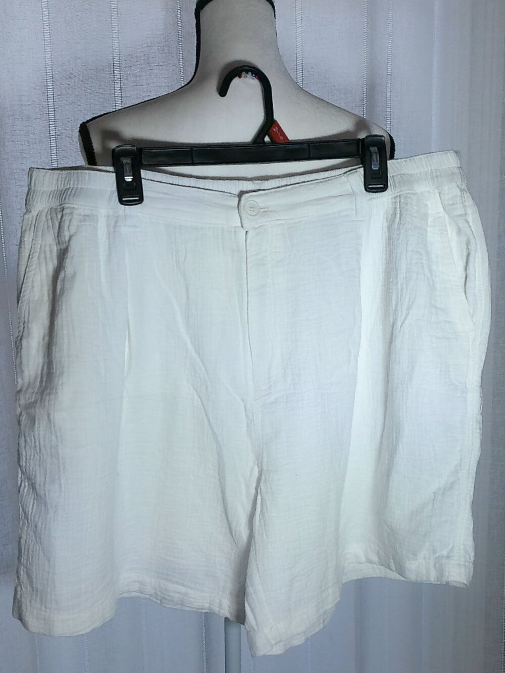 AERIE Shorts w/Pockets Elastic Waist Button Zip Textured White NWT XL